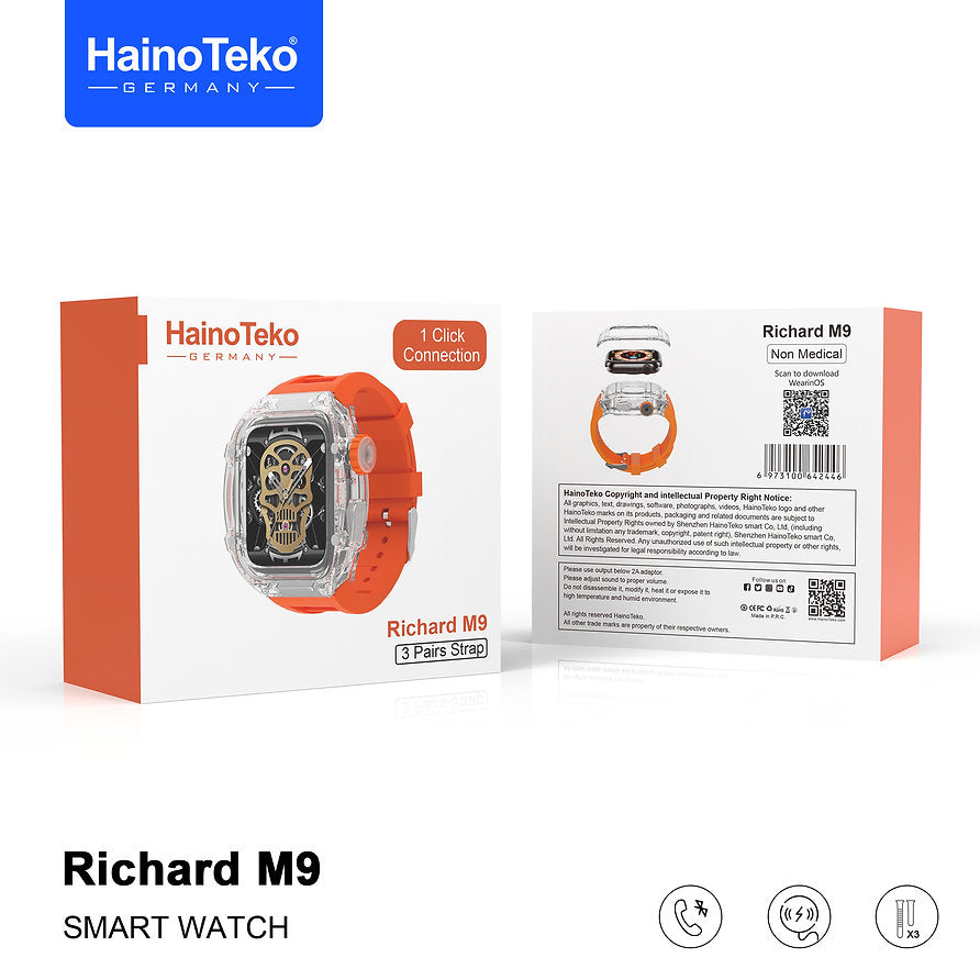 Haino Teko Richard M-9 Smart Watch (3 Straps)