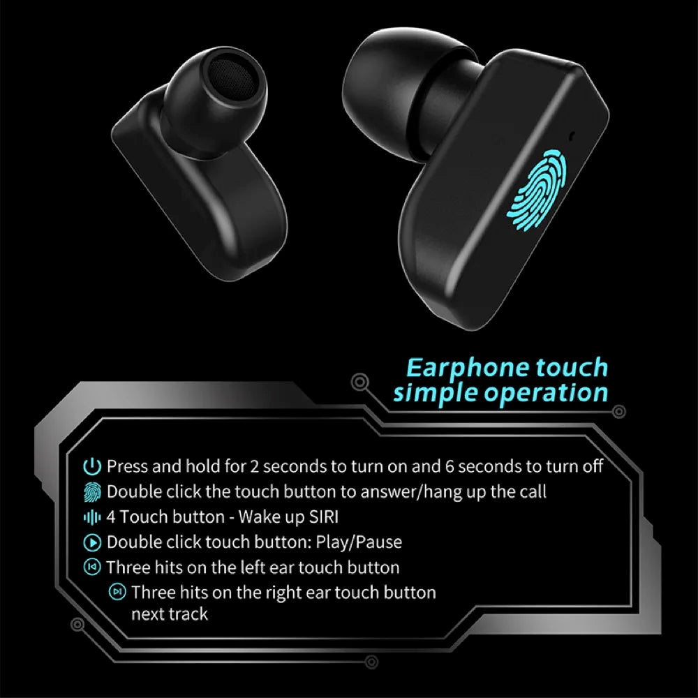 2 In 1 HI-FI Wireless Earphones Men Smart Watch